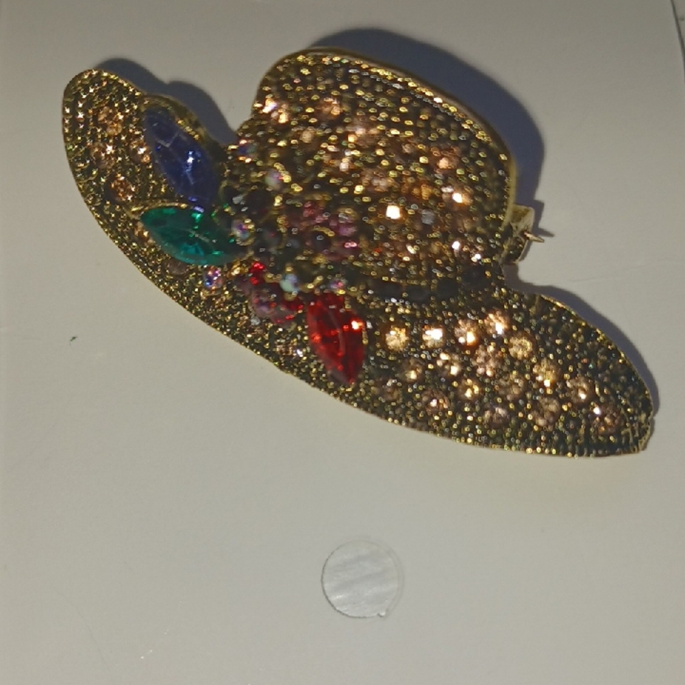 Gold and Multicolor Brooch